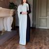 European & American Sexy Women's Long Sleeve Rhinestone Color Block Dress