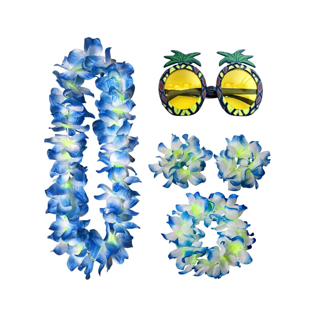 Hawaiian Flower Garland Set for Party Decorations and Costume Accessories