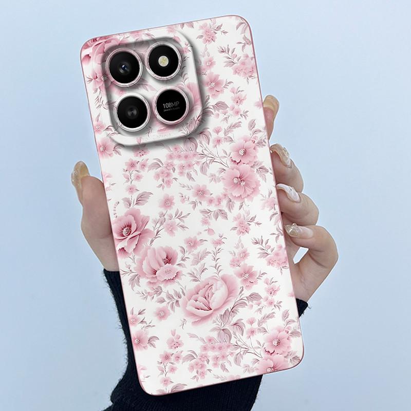 Case For Honor X7d Cute Panda Sweet Girls Cats Liquid Silicone Soft Back Cover For Honor 400 Smart 5G Bumper Protective Casing