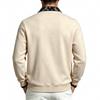 Men Patchwork Collar Sweatshirt Long Sleeve Button Pullover Tops Autumn Winter Casual Loose Fit Men's Sweatshirts Daily Male Clothing