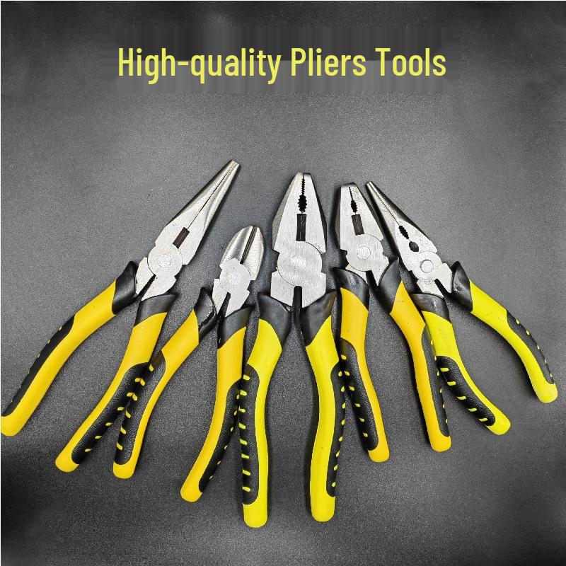 

8-дюймовые плоскогубцы с длинным носом, 6-дюймовые диагональные кусачки, многофункциональные плоскогубцы с плоским носом, ручные плоскогубцы для стальной проволоки 6-inch Needle-nose Pliers (Bulk)