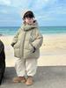 Fairy Tale Boys' Hooded Winter Down Jacket - Thick, High Content 90 White Duck Down