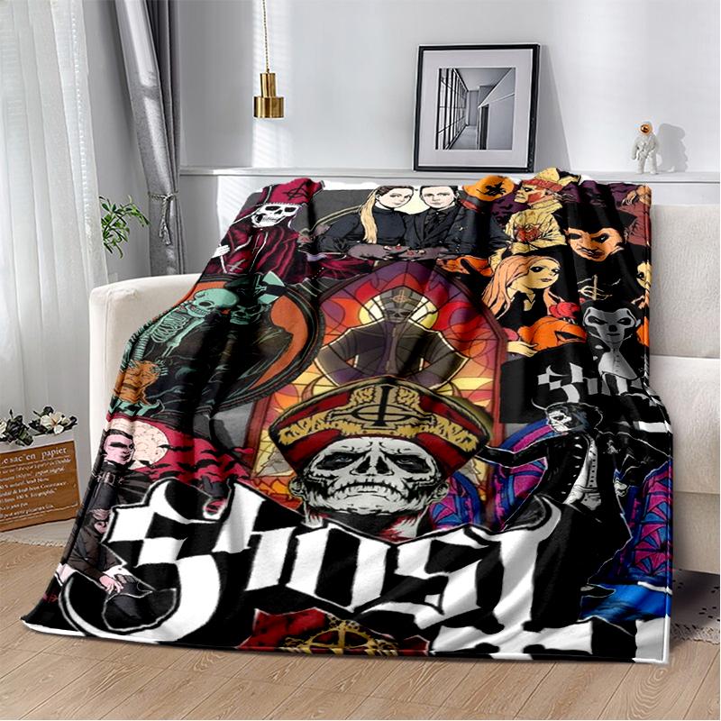 29 Stil Ghost Band Papa Emeritus Heavy Metal Dunkel Weiche Plüschdecke, Flanell Überwurfdecke für Wohnzimmer Schlafzimmer Bett Sofa