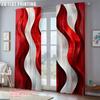 Set Of 2 Spring Summer Curtains Red White Art Digital Print Drapes Versatile Durable Polyester Holiday Perfect Bedroom Curtain For Decor