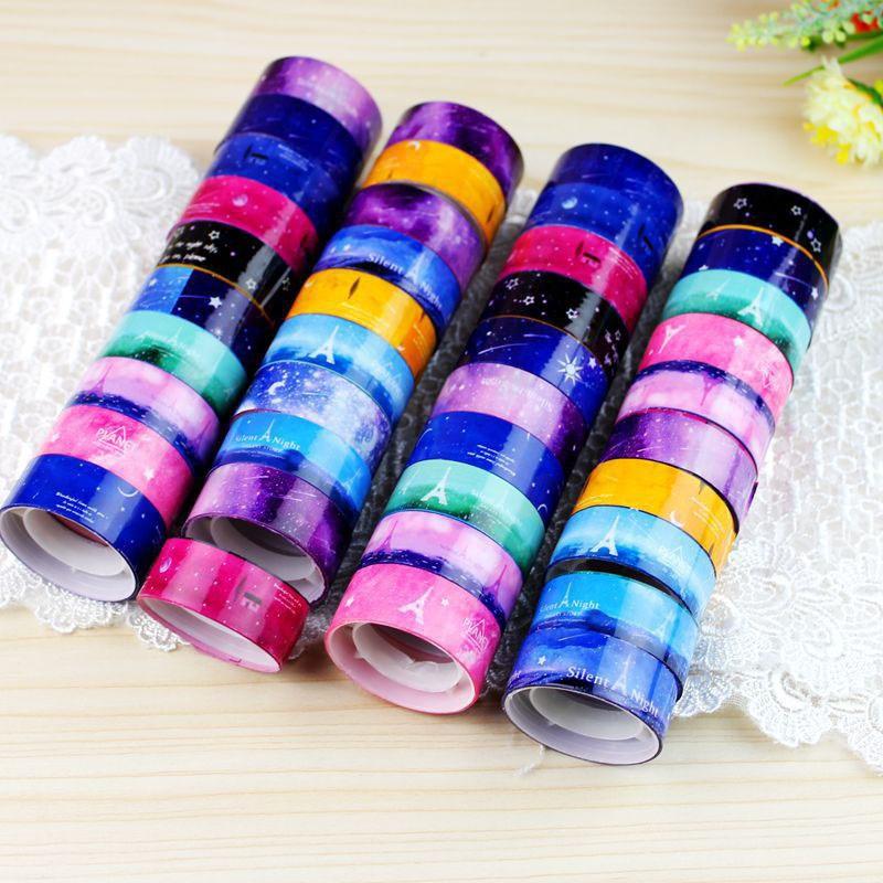 

5 шт. Звездное небо Васи ПВХ рулон DIY Декор Скрапбукинг наклейка маскировочная лента клей 5pcs разноцветный