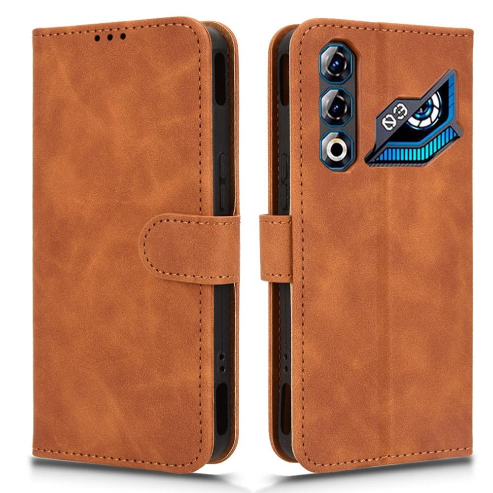 

Кожаный чехол для ZTE nubia Neo 3 GT 5G, с ощущением кожи, противоударный, кошелек, откидная крышка, чехол для телефона Brown