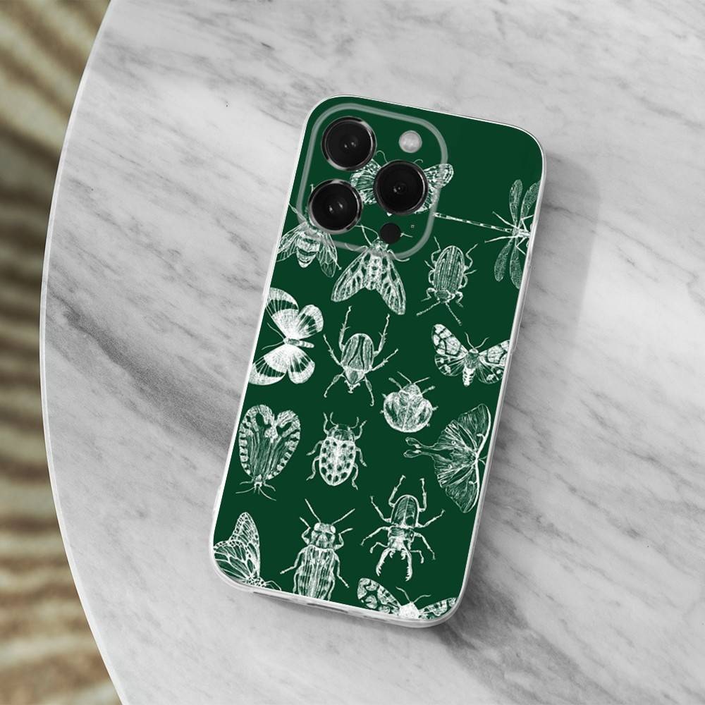 

Biology Art Bugs And Insects For iPhone 12,Mini,16,X,13,XR,15,Pro,17,Plus,11,Max,14,SE,XS,Transparent Soft Cover Case iPhone13