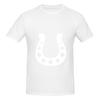 White Lucky Horseshoe Soft And Glutinous Tshirt Sporty Trendy Bright Colors Shirt