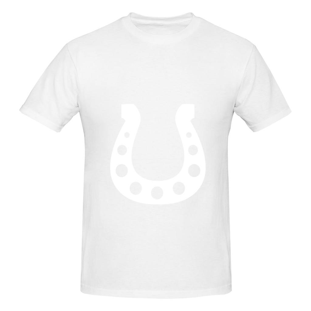White Lucky Horseshoe Soft And Glutinous Tshirt Sporty Trendy Bright Colors Shirt