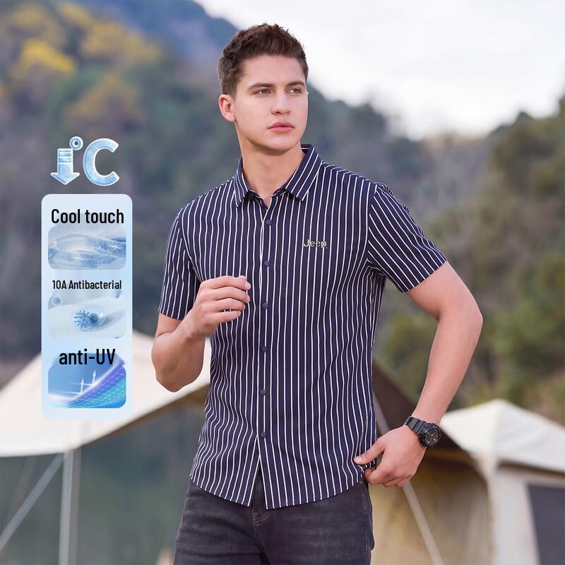 JEEP Men s Summer Fashion Short Sleeve Polo Shirt 3XL темно-синий