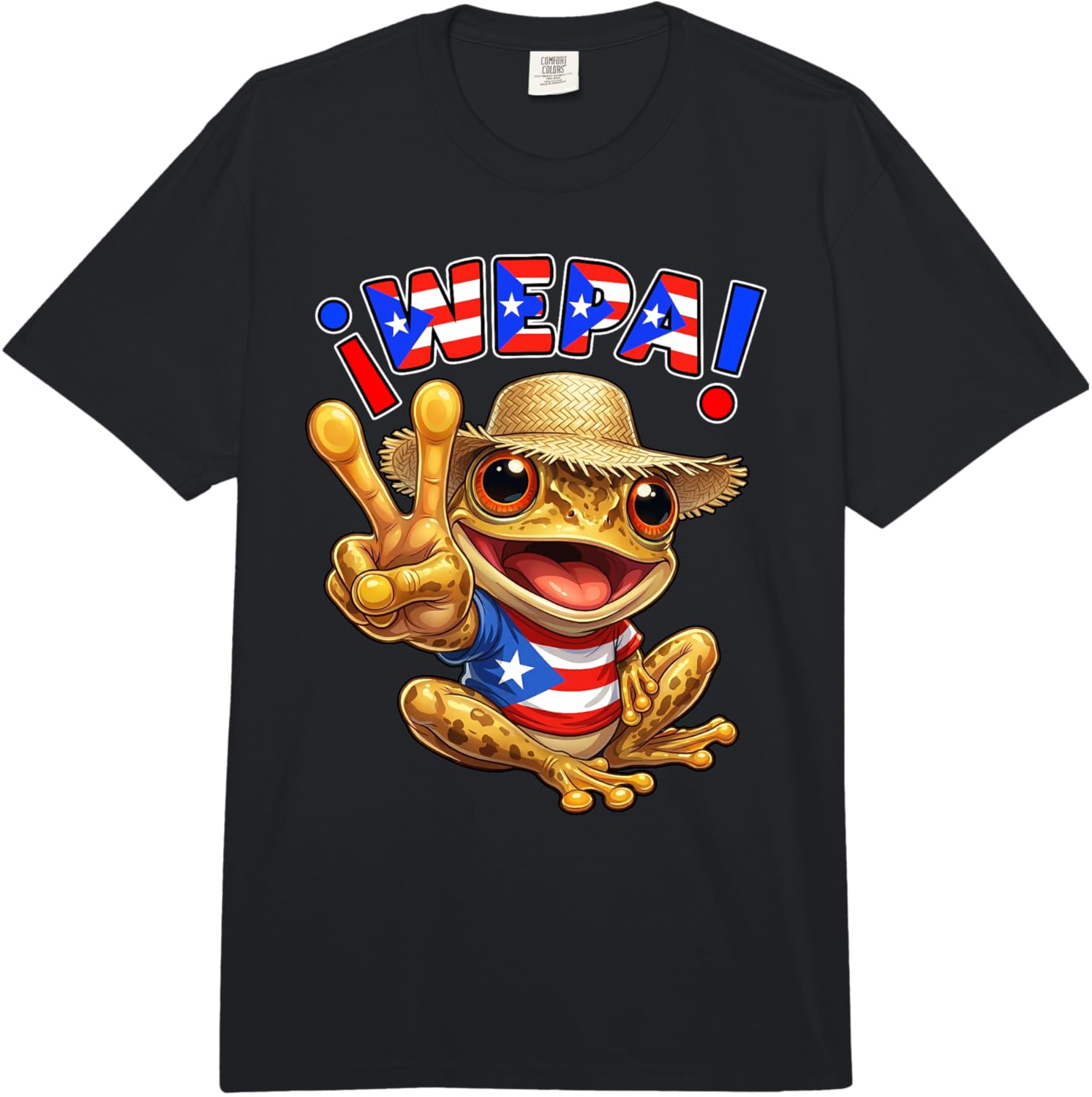 

Funny Puerto Rico Coqui Frog Puerto Rican Flag for Kids Comfort Colors Adult Heavyweight T-Shirt 5XL різнокольоровий