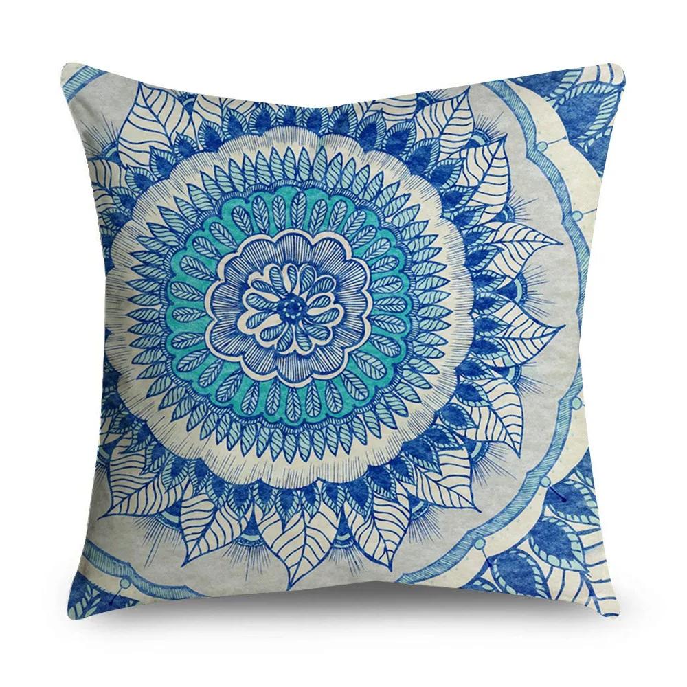 Dekorativer Mandala Kissenbezug 45 * 45cm Polyester Kissenbezug Heimdekoration Überwurf Böhmen Stuhl Sofa Kissenbezug
