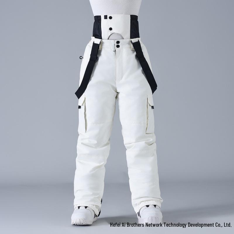 Unisex Winter Ski Pants: Windproof, Waterproof, Thickened, with Suspenders - Perfect for Snowboarding and Skiing.