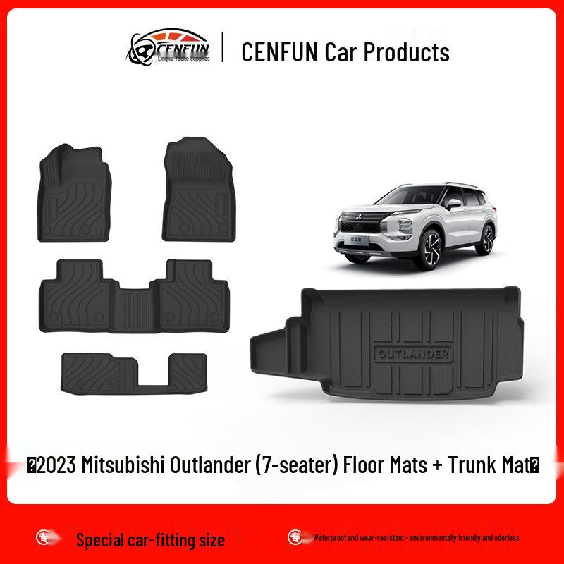 Mitsubishi Outlander 2023 TPE Wasserdichte & Geruchsneutrale Boden- und Kofferraummatten - Umweltfreundlicher & Verschleißfester Galaxy Teppich