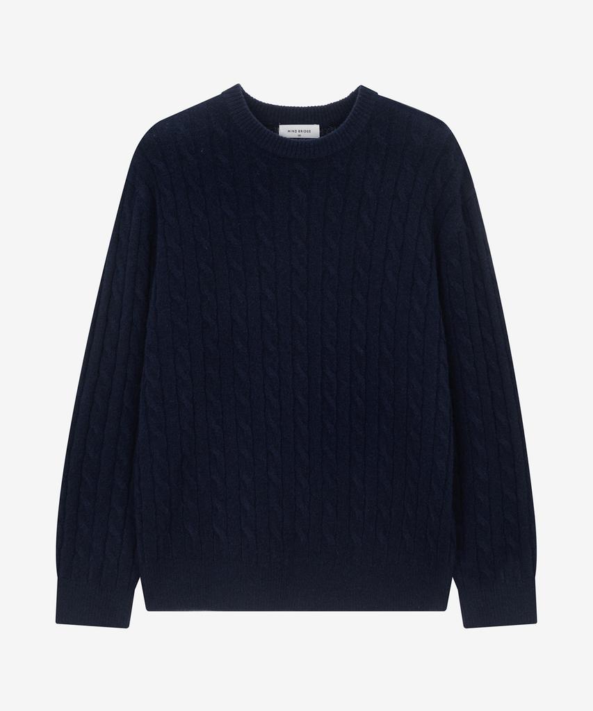 MINDBRIDGE [Set][Select Cable + Collar Neck][Air Wool] Alpaca Semi-Overfit Knit - 7 Colors