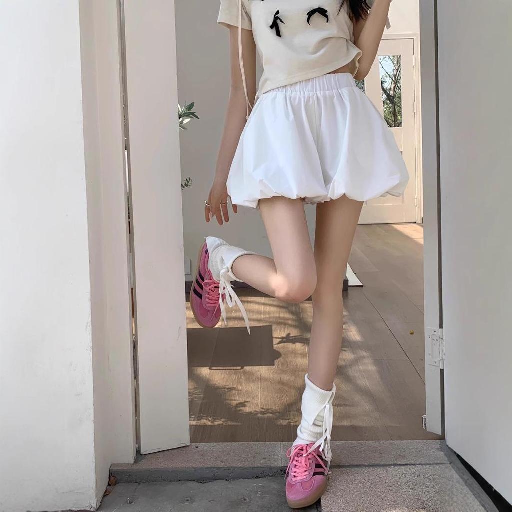 Korean Style High Waist Black Wide-Leg Shorts for Women - Summer 2024