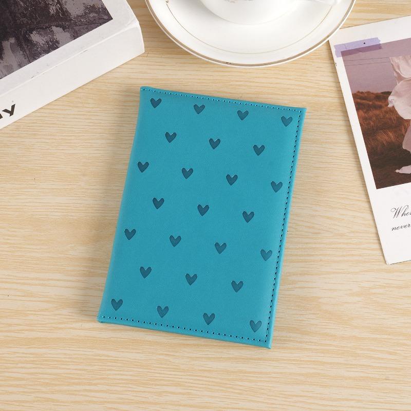 

Cute Heart Print Travel Wallet Passport Cover for Women PU Leather Passport Holder Travel Accessories Document Protector Case