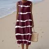 Women's Fashion Casual Sleeveless Round Neck Polka Dot Striped Elegant Temperament Dress