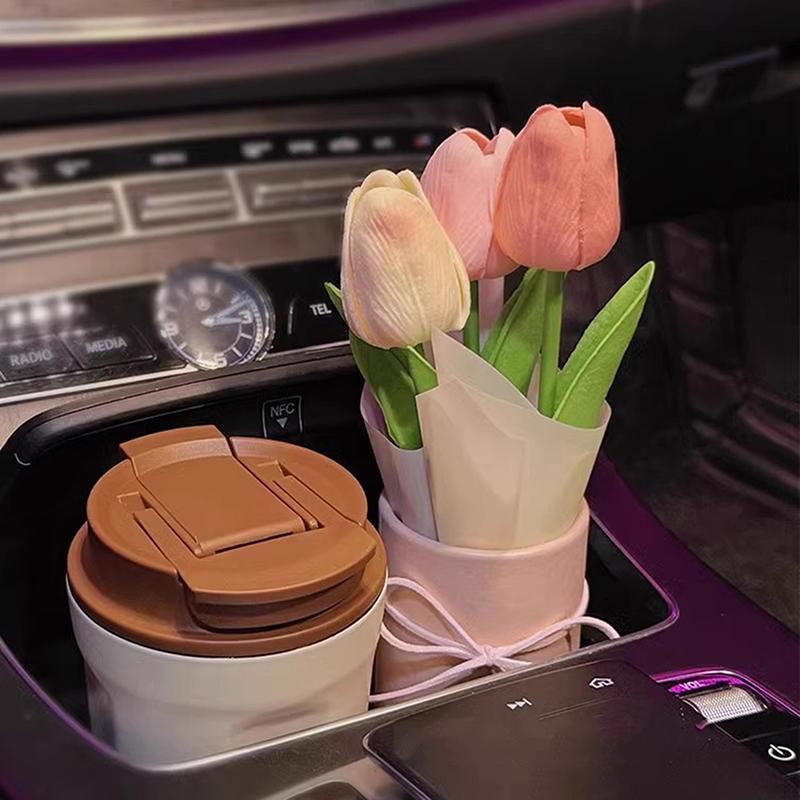 Kreativní dekorace interiéru auta Roztomilé řemeslné ozdoby Kytice tulipánů do auta Dekorativní potřeby Dekorace středové konzoly auta Dárky