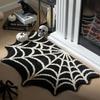 Trendy Crystal Velvet Halloween Door Mat Non-slip Absorbent Floor Mat Ghost Pumpkin Wear-resistant Bathroom Mat for Halloween