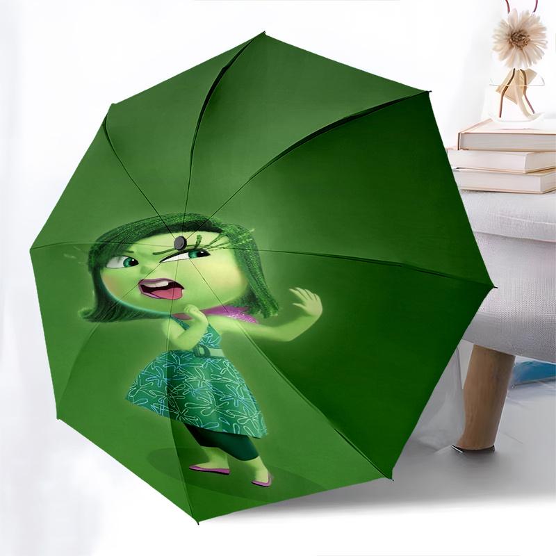 Inside Out 2 Theme Automatic Compact Folding Cute Umbrella - Portable and Durable, 8-Bone Iron Umbrella for All Weather0707090