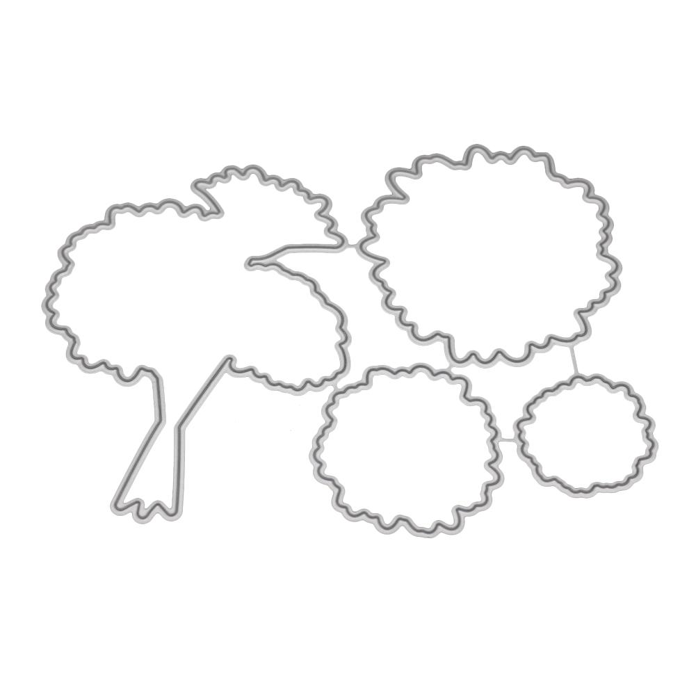 Flower Bouquet Border Metal Silvery Stencil Embossing Cutting Dies For Diy Scrapbooking Paper Album Cards Making