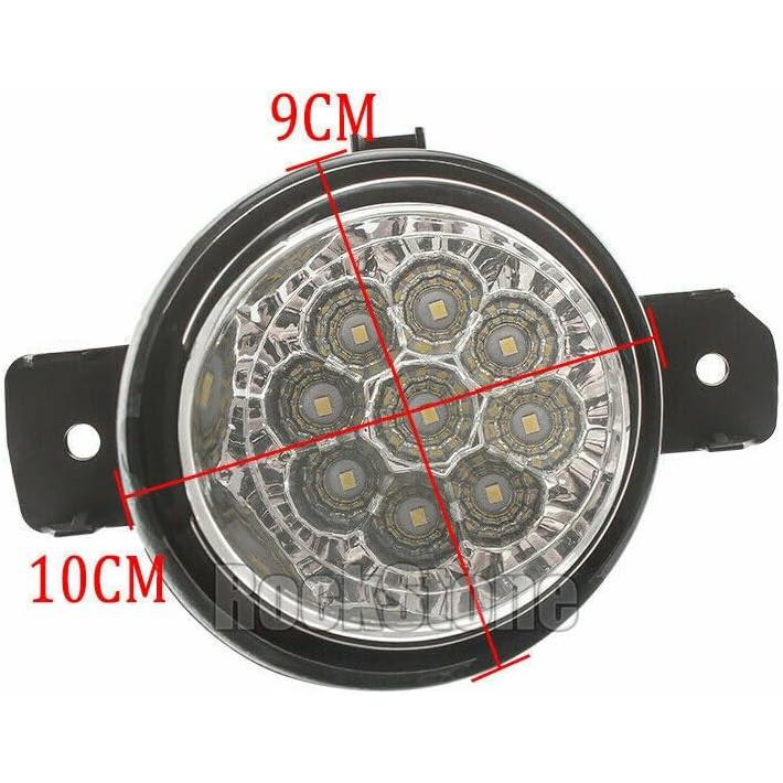 Pair of 9 LED Bumper Fog Light Driving Lamps Compatible with Altima Sentra Rogue FIT OE 26155-89927, 26150-89927; NI2593117, NI2592117
