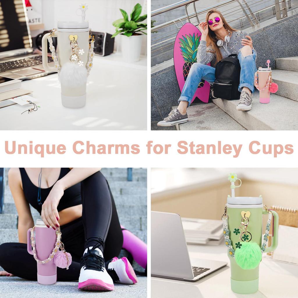 Accessori per la Stanley Cup Transfrontalieri: Set Portachiavi Fiori Colorati Fai da Te