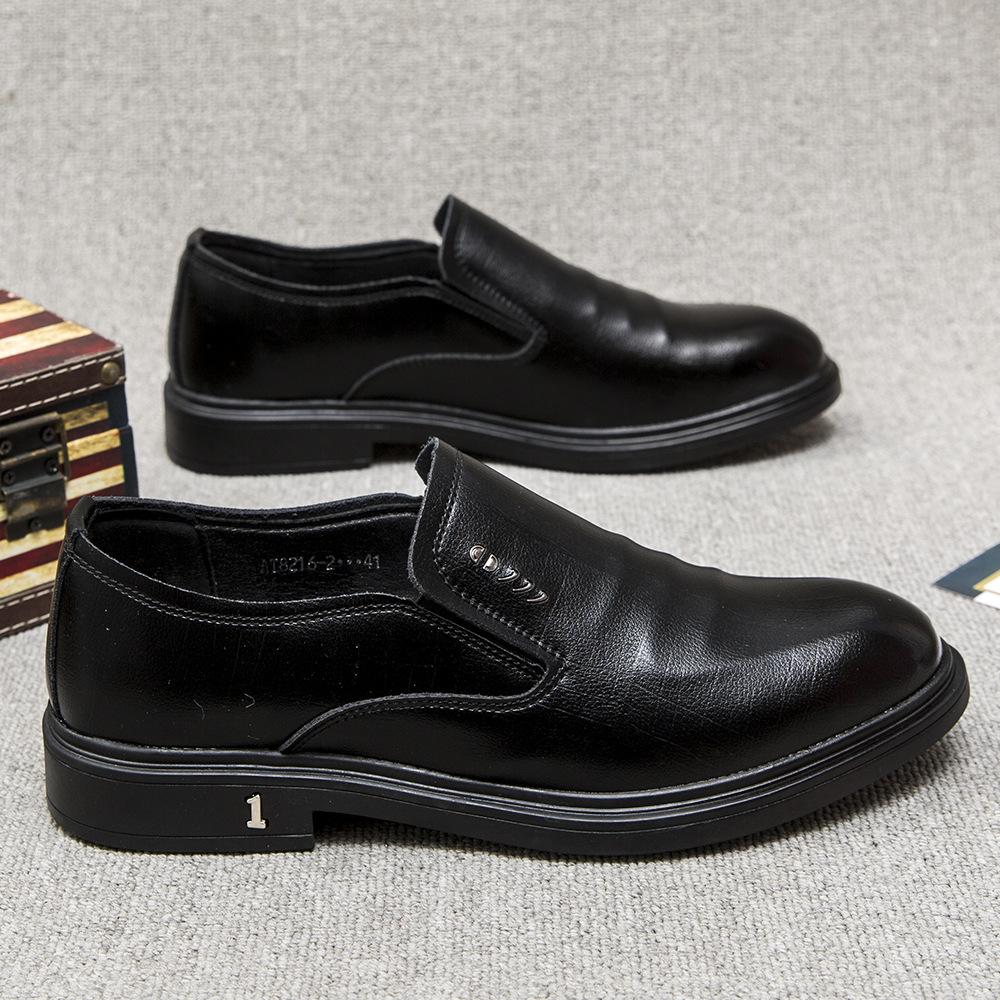 

Leather shoes men s shoes spring and autumn casual shoes genuine leather soft sole soft surface beef tendon sole new business leather shoes black groo 44