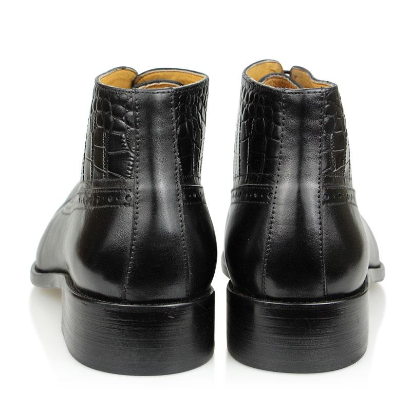 Fashion Luxury Genuine Leather Men Ankle Boot Fashion Wedding Dress Elegant Formal Office Pointed Toe Lace-up Shoe Brogue Adult Boot