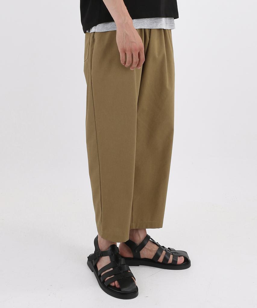 UNLC Linen Semi-Wide Crop Pants 3Col