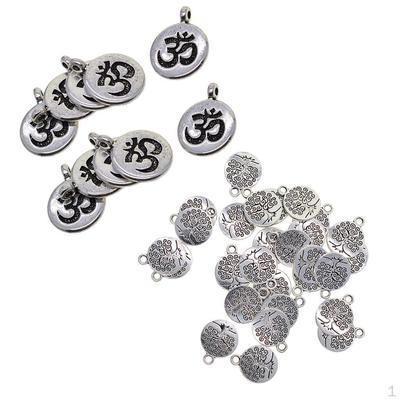 LOT 60Pcs Filigree Lotus Flower Pendant Charms for DIY Earrings, Bracelets, Necklaces
