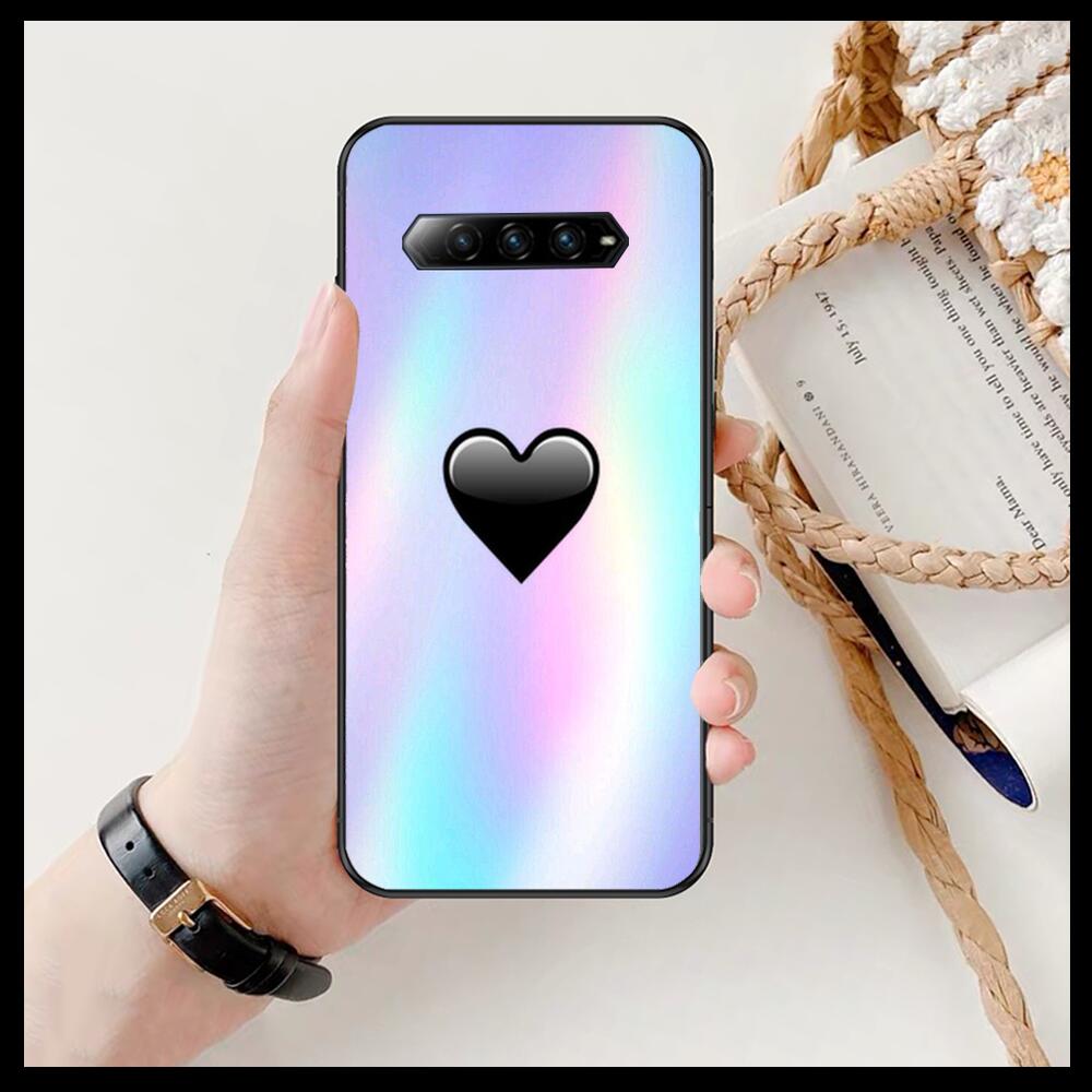LIEBE Herz Handyhülle Für xiaomi redmi Black Shark 4 Pro 2 3 3s Hüllen Helo Schwarz Hülle Silikon Rückseite Hübsch Mini-Hülle funda
