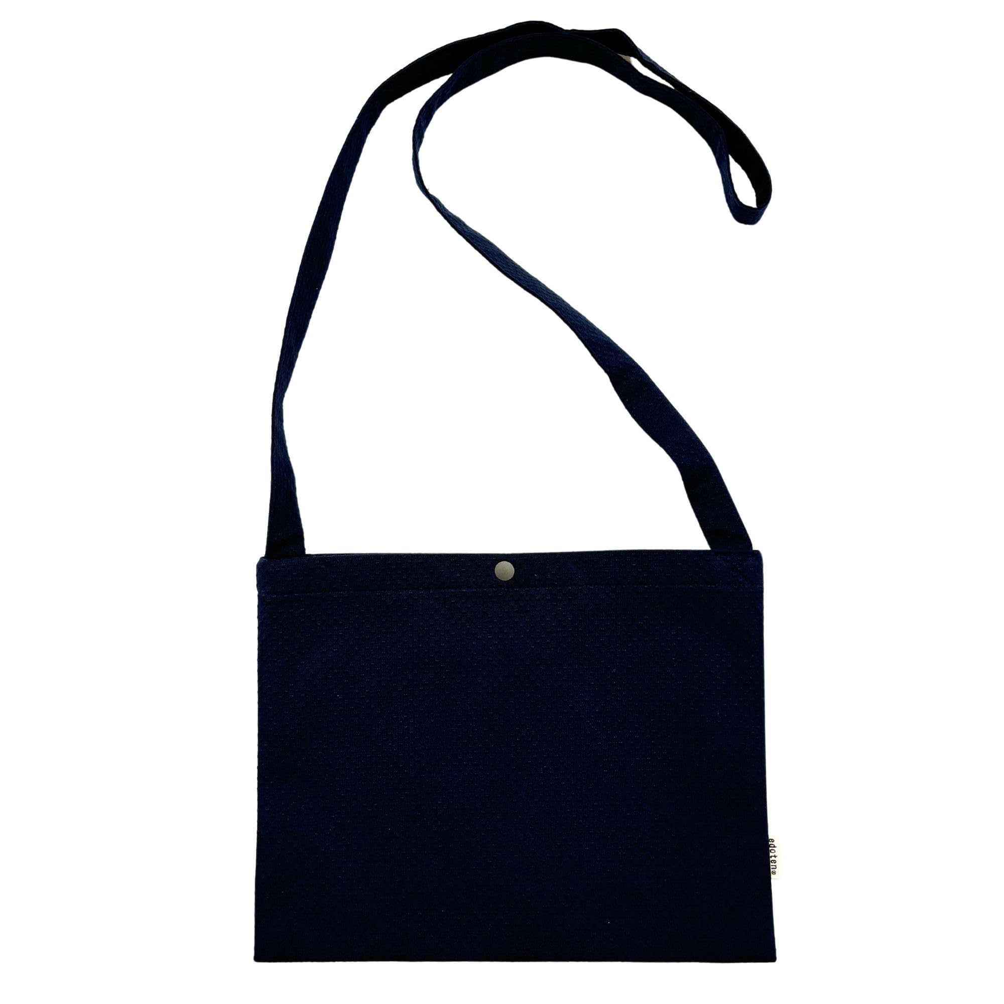 

Edoten Sacoche Crossbody Bag, Made in Japan, Sashiko Fabric, 100% Cotton, Shoulder Bag, Men s and Women s, Solid Dark Blue