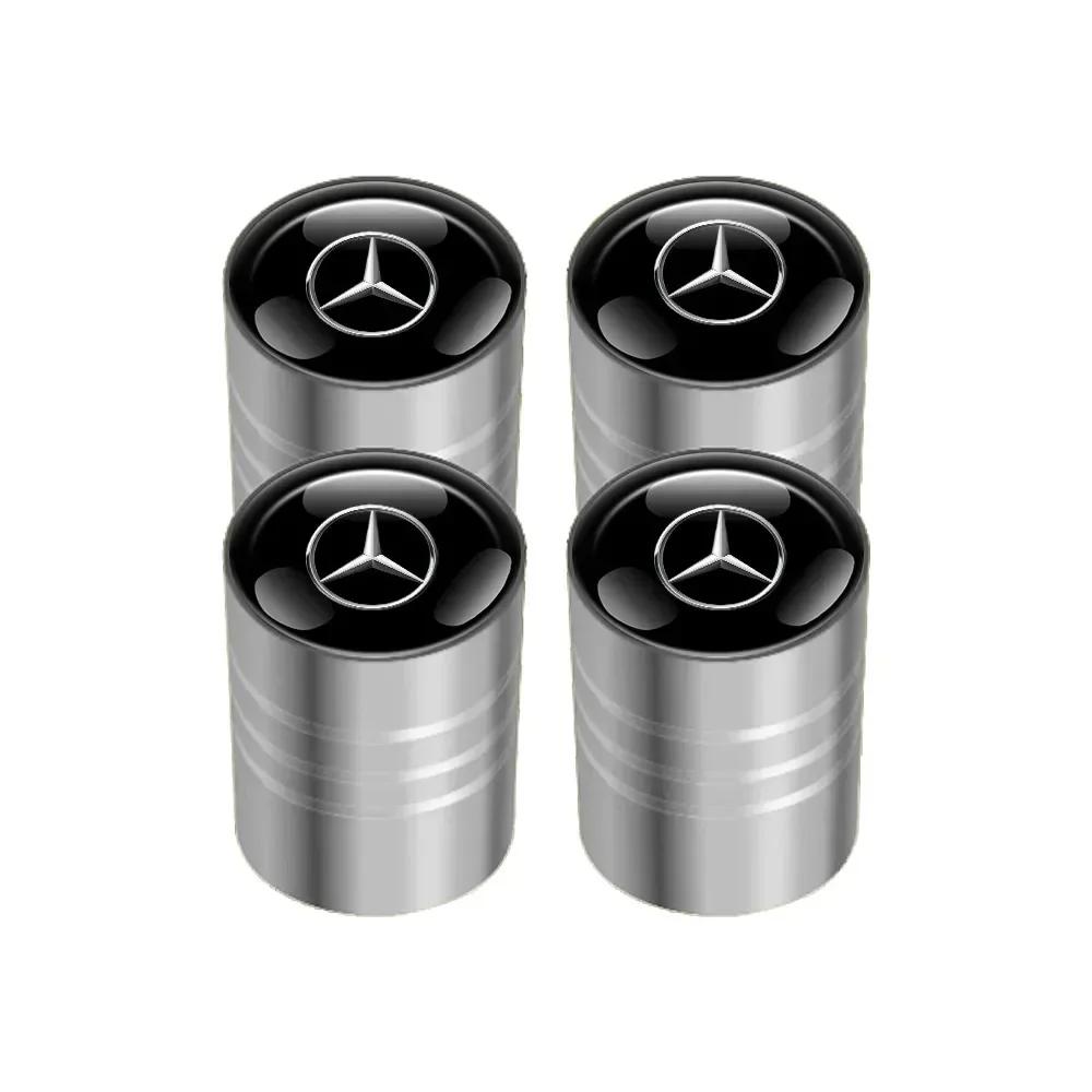 Automobilio lipdukas 2025 Karštas Mercedes Benz 4 vnt. Automobilio ratų padangų vožtuvų dangteliai Oro stiebelių dangteliai Mercedes Benz W203 W204 W205 W 206 W21