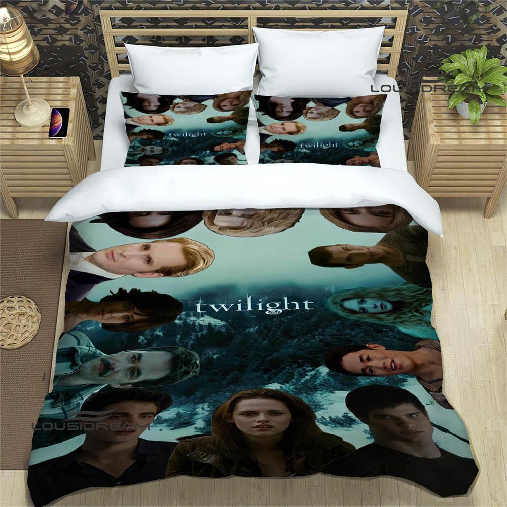Die Twilight Saga bedruckte Bettwäsche-Sets exquisites Bettwaren-Set Bettbezug Steppbett-Set Bettwäsche-Set Luxuriöses Geburtstagsgeschenk