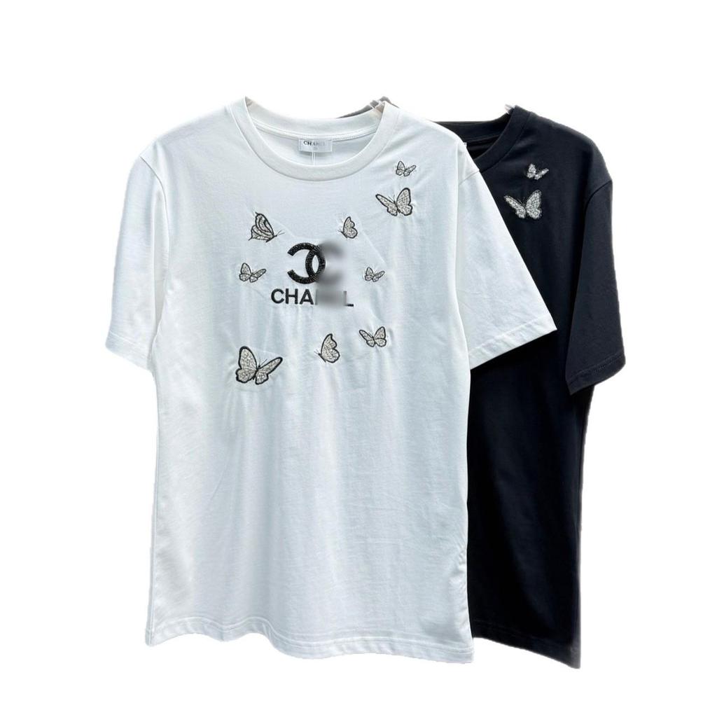 2026 Koreanisches Lässiges Luxus-T-Shirt mit Stickerei, kurzärmelig