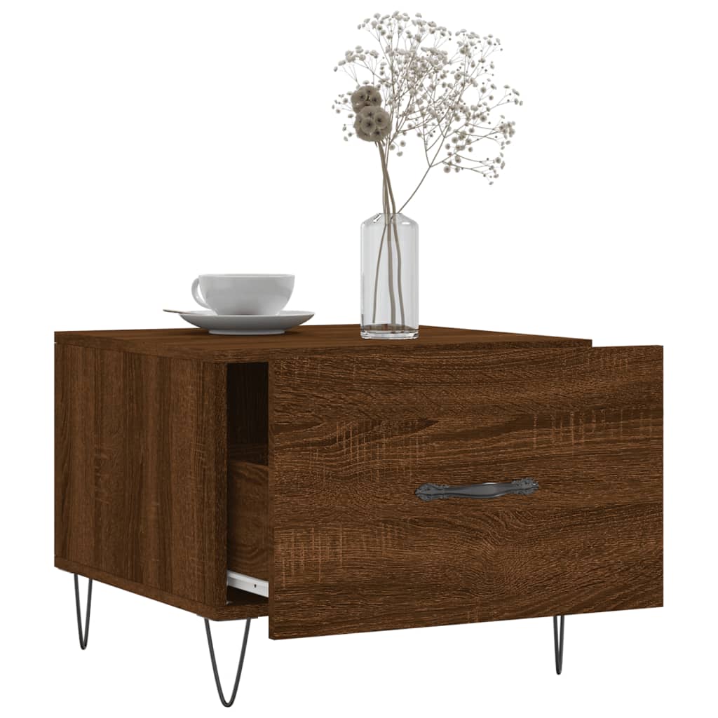 Coffee Table Brown Oak Effect 50x50x40 cm Engineered Wood