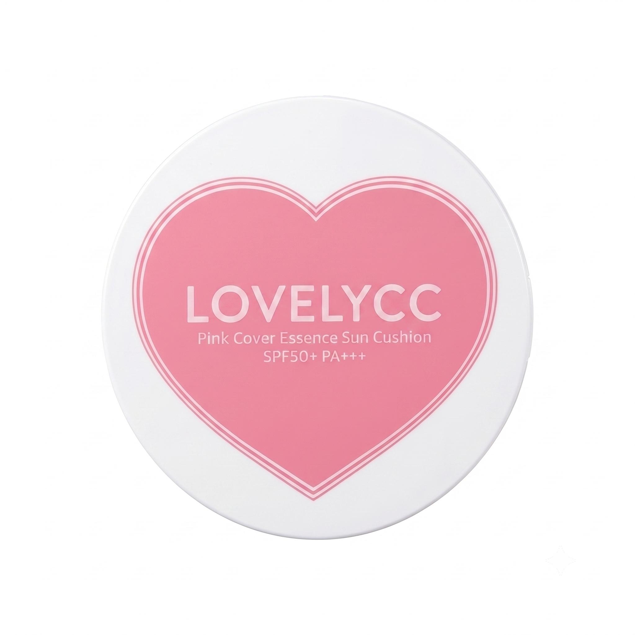 LOVELYCC Pink Cover Essence Sun Cushion L21 SPF50+ PA+++ Moisturizing Cover Sunscreen Cushion 15g