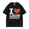 I Heart Leon Kennedy Print T-Shirts Men Women's Clothing Fashion Vintage T Shirt Male Short Sleeve T-shirt Tops