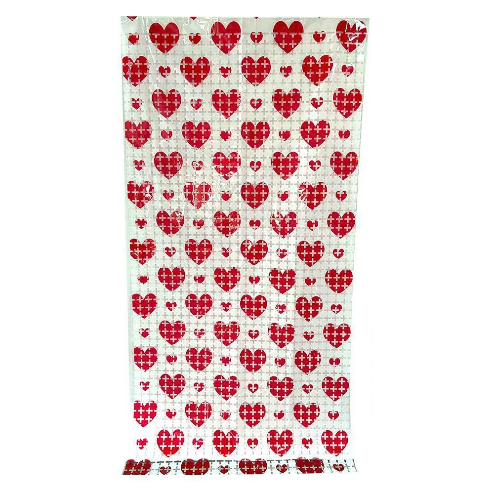 Hanging Valentine's Day Party Backdrop Foldable Streamers Curtains  Valentines Day