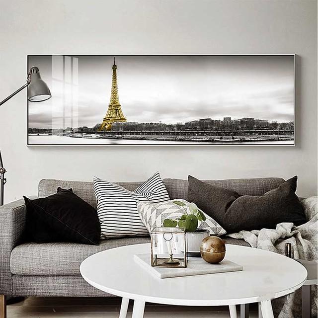 Peisaj nordic Turnul Eiffel Pictură pe pânză Oraș Vedere de noapte Postere și imprimeuri Fotografii de perete Living Room Decor fără cadru Fără cadru