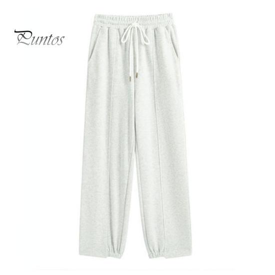 

Женские спортивные брюки, эластичные, с высокой талией, регулируемые, с завязками, длинные брюки с карманами, однотонные, прямые, широкие, для фитнеса M серый