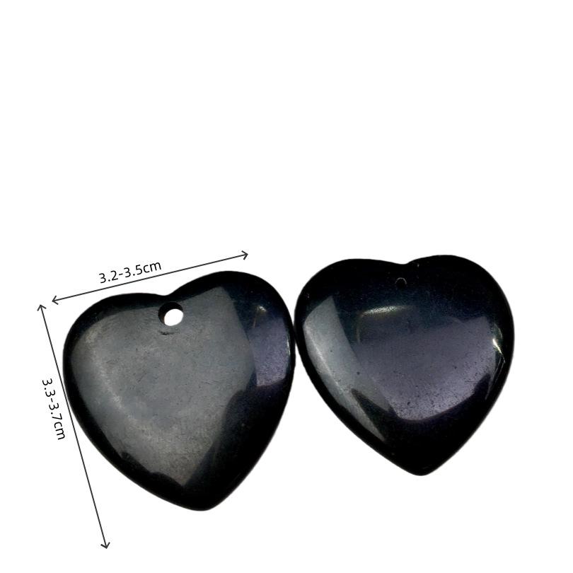 Natural Obsidian Heart Pendant 3-4cm Heart-Shaped Ornament Accessory
