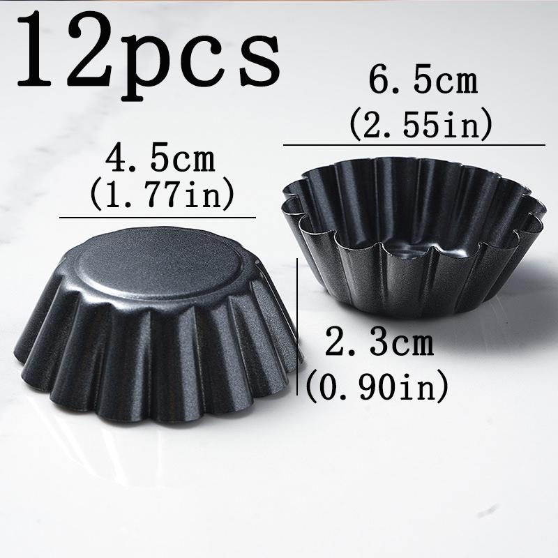 

6/12 шт. антипригарные формы для яичных тартов многоразовые утолщенные в форме хризантемы из углеродистой стали форма для торта печенья кухонный инструмент для выпечки