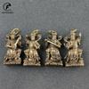 Vintage Copper Four Law Enforcement God Buddha Statue Keychains Pendants Small Ornaments Lucky Home Decor Desktop Decorations