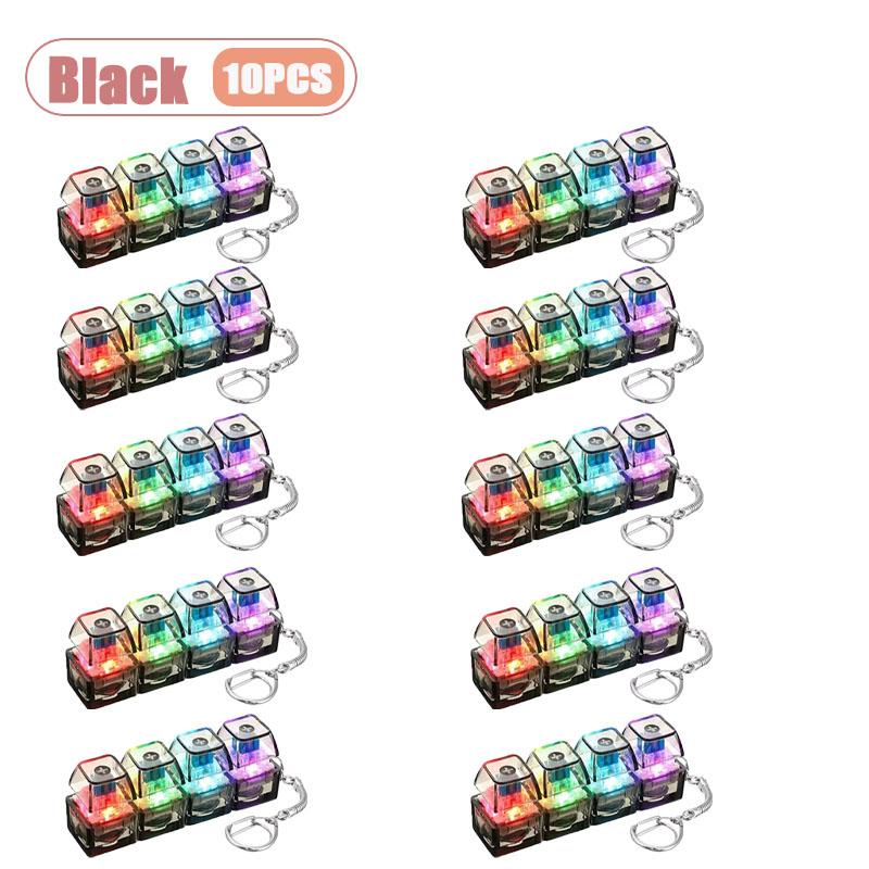 Mechanical Keyboard Switch Tester Keychain Fidget with LED Light DIY Keycap Stress Relief Clicker for Office Desk Anxiety Gift