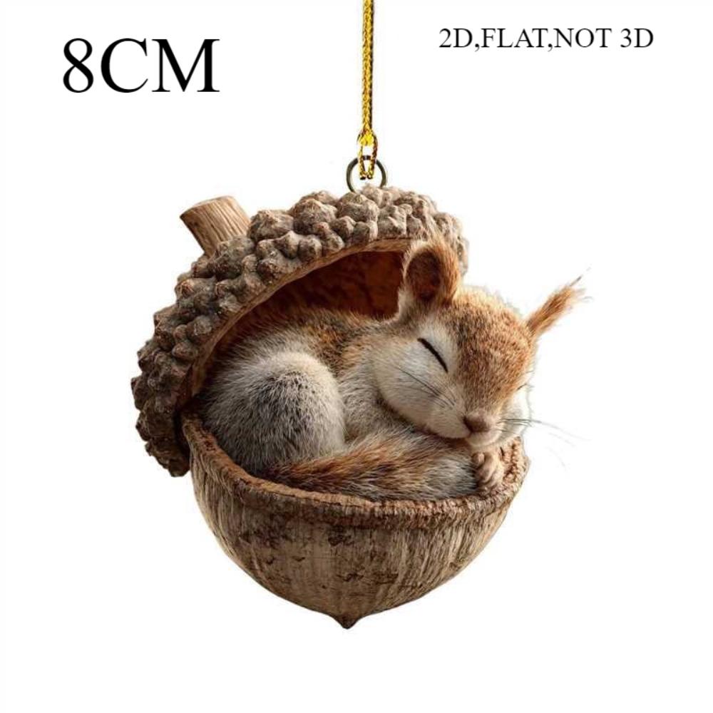New Chestnut Squirrel Hedgehog Christmas Ornament Christmas Tree Pendant 2D Flat Print Acrylic Pendant