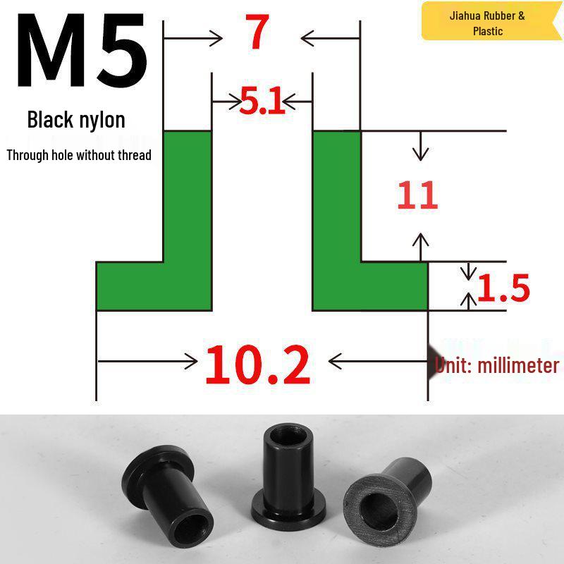 T-förmige Nylon-Dichtungsscheibe M3-M35 Gewinde Isolierabstandshalter