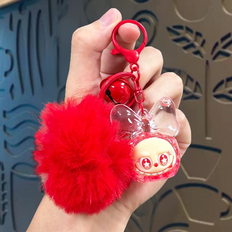 Kreativ Tegneserie Akryl Kvikksand Oljeinfundert Lysende Lerret Nøkkelring Veskeanheng Nøkkelringanheng